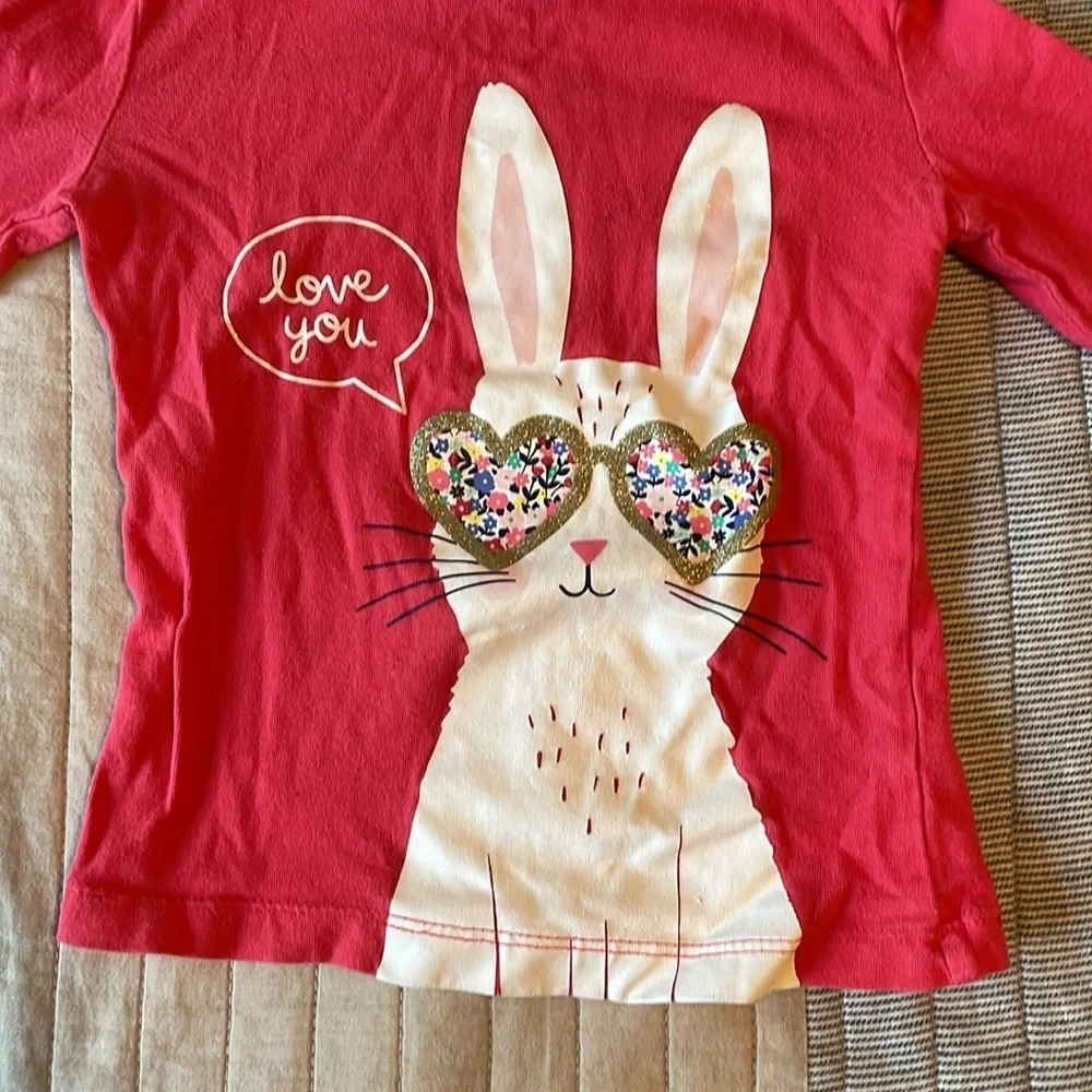 Carters bunny rabbit long sleeve shirt pink 2T Easter Spring